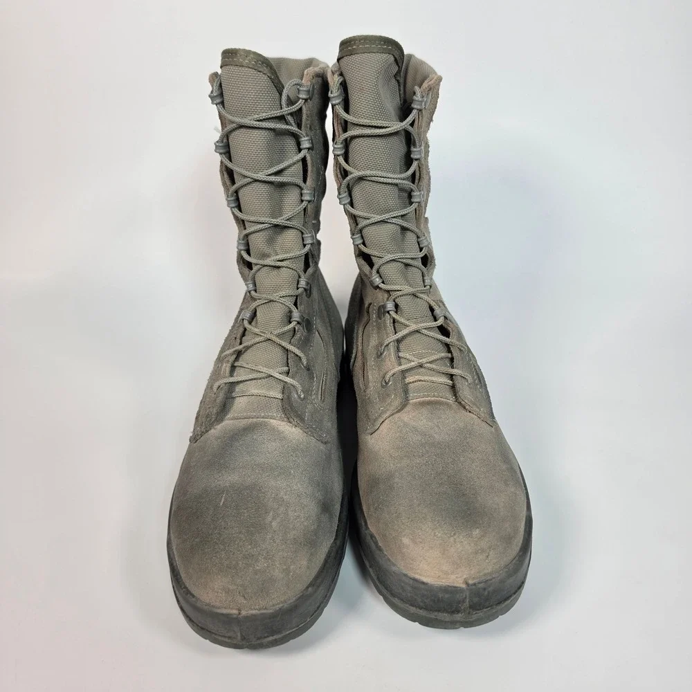 Belleville Tactical Combat Boots Mens 10.5 R Steel Toe Gore Tex Gray Hot Weather